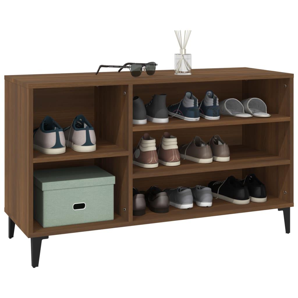 Shoe Cabinet Brown Oak 102x36x60 cm Engineered Wood