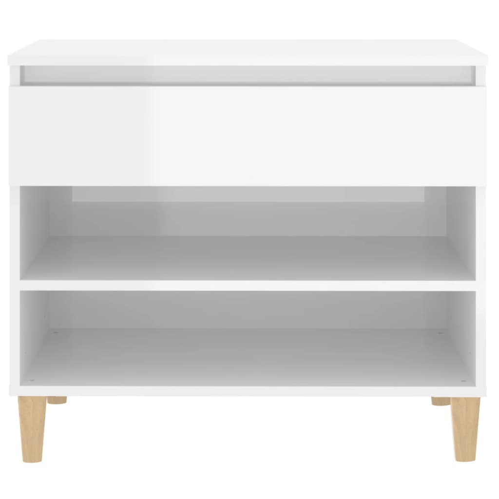 Shoe Cabinet High Gloss White 70x36x60 cm Engineered Wood