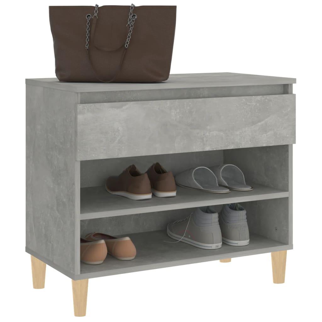 Shoe Cabinet Concrete Grey 70x36x60 cm Engineered Wood