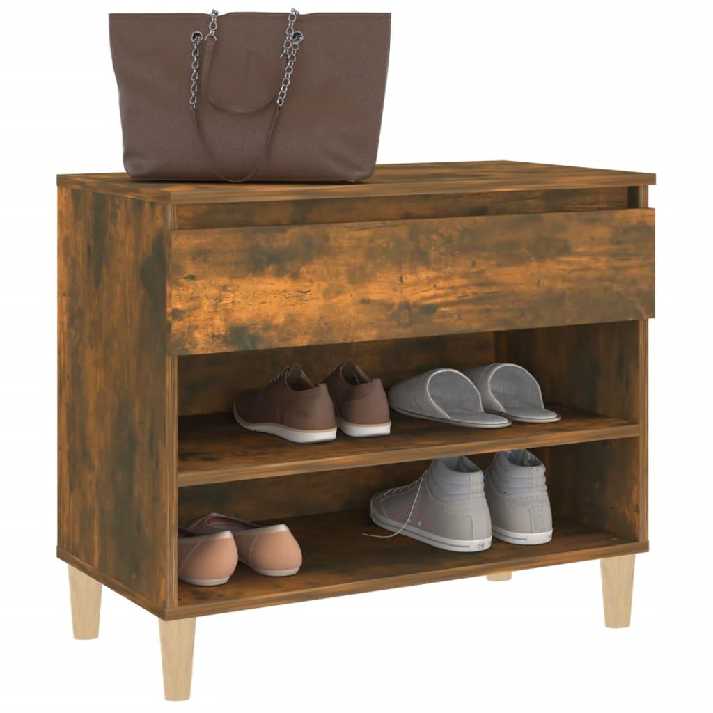 Shoe Cabinet Smoked Oak 70x36x60 cm Engineered Wood