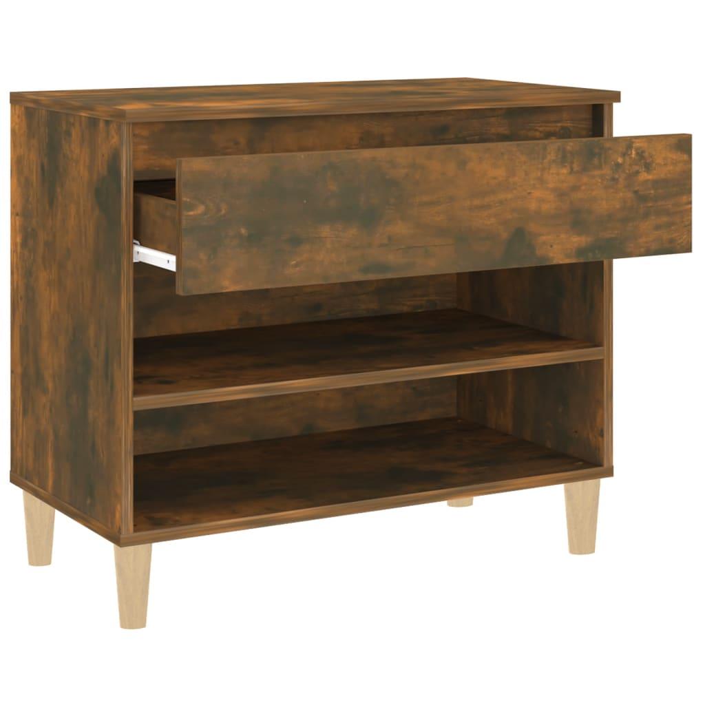 Shoe Cabinet Smoked Oak 70x36x60 cm Engineered Wood