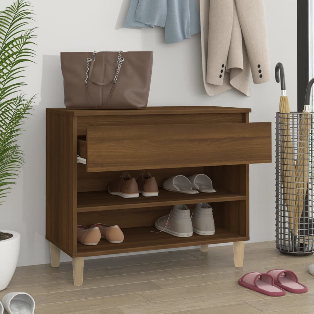 Shoe Cabinet Brown Oak 70x36x60 cm Engineered Wood