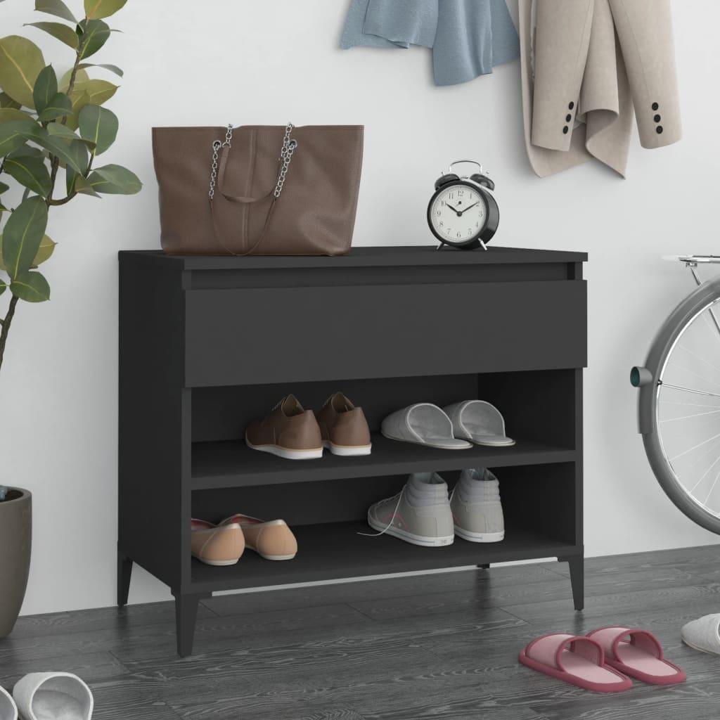 Shoe Cabinet Black 70x36x60 cm Engineered Wood