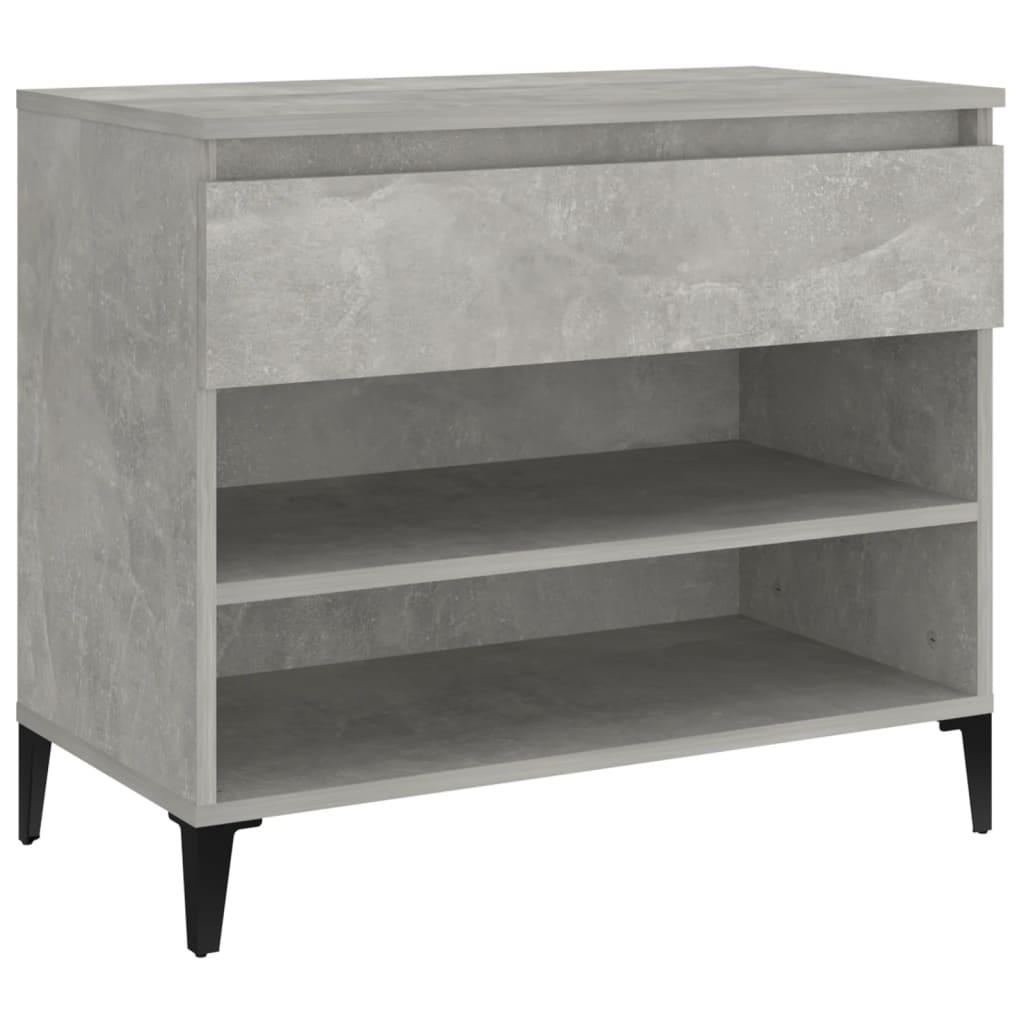 Shoe Cabinet Concrete Grey 70x36x60 cm Engineered Wood