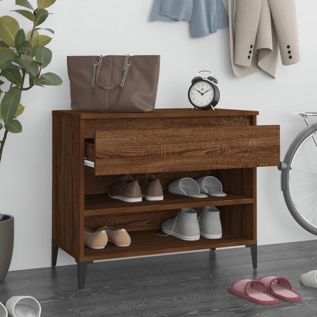 Shoe Cabinet Brown Oak 70x36x60 cm Engineered Wood