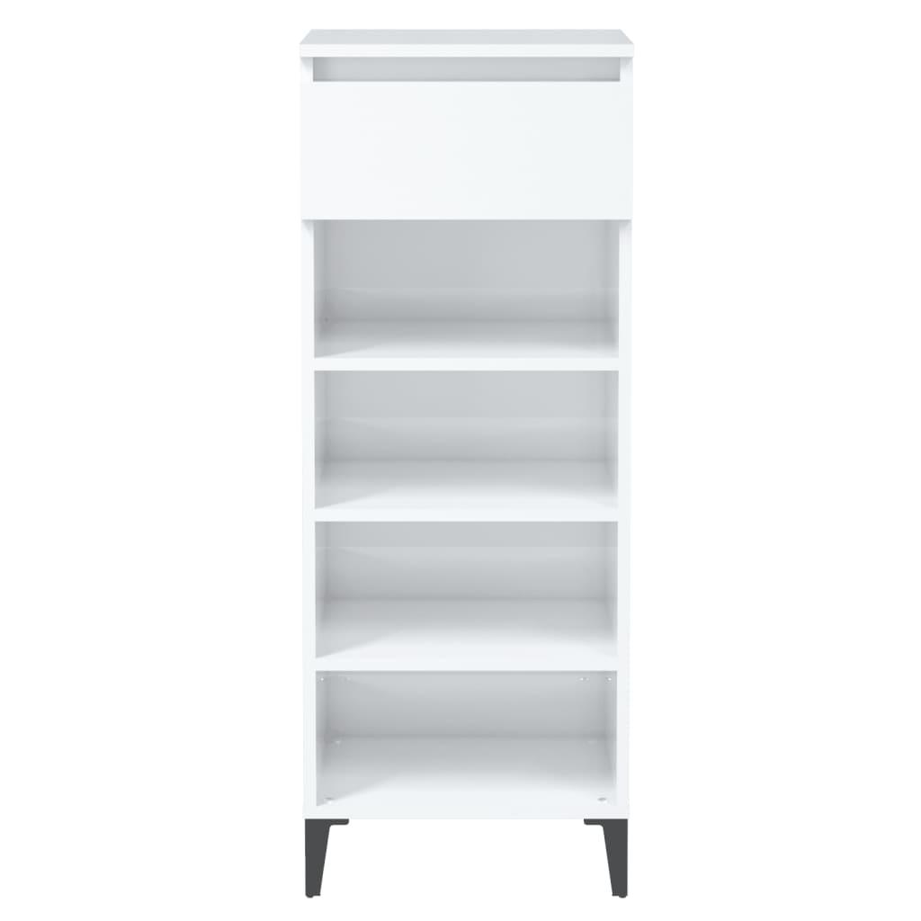 Shoe Rack High Gloss White 40x36x105 cm Engineered Wood