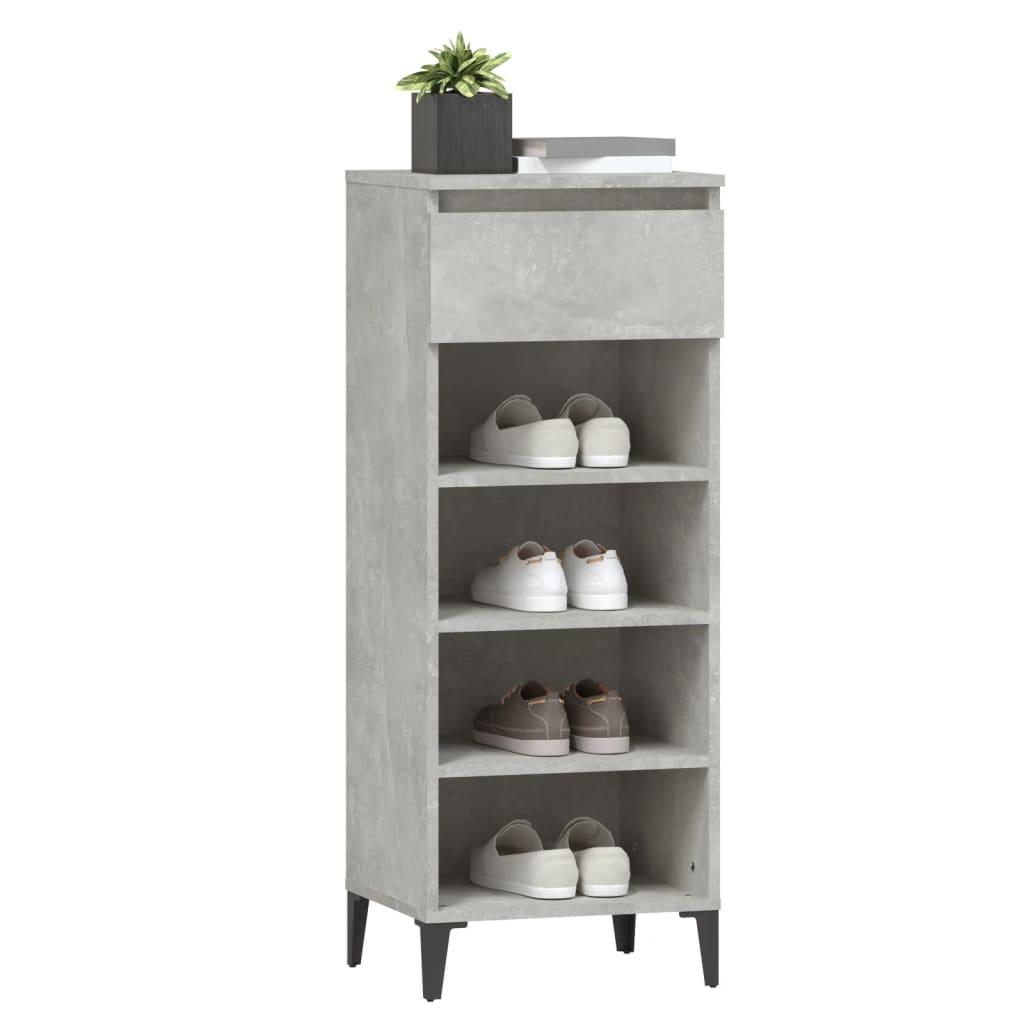 Shoe Rack Concrete Grey 40x36x105 cm Engineered Wood