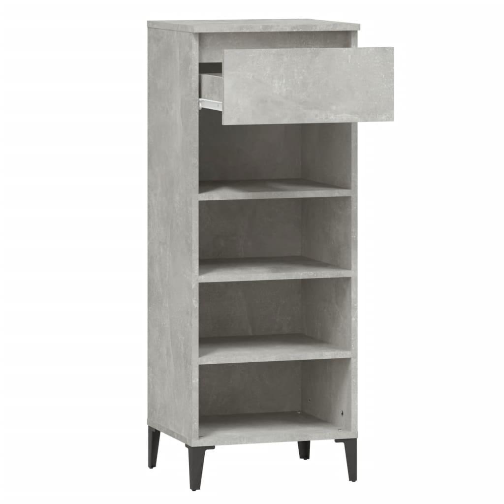 Shoe Rack Concrete Grey 40x36x105 cm Engineered Wood