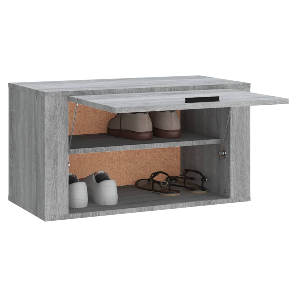 Wall-mounted Shoe Cabinet Grey Sonoma 70x35x38 cm Solid Wood Pine