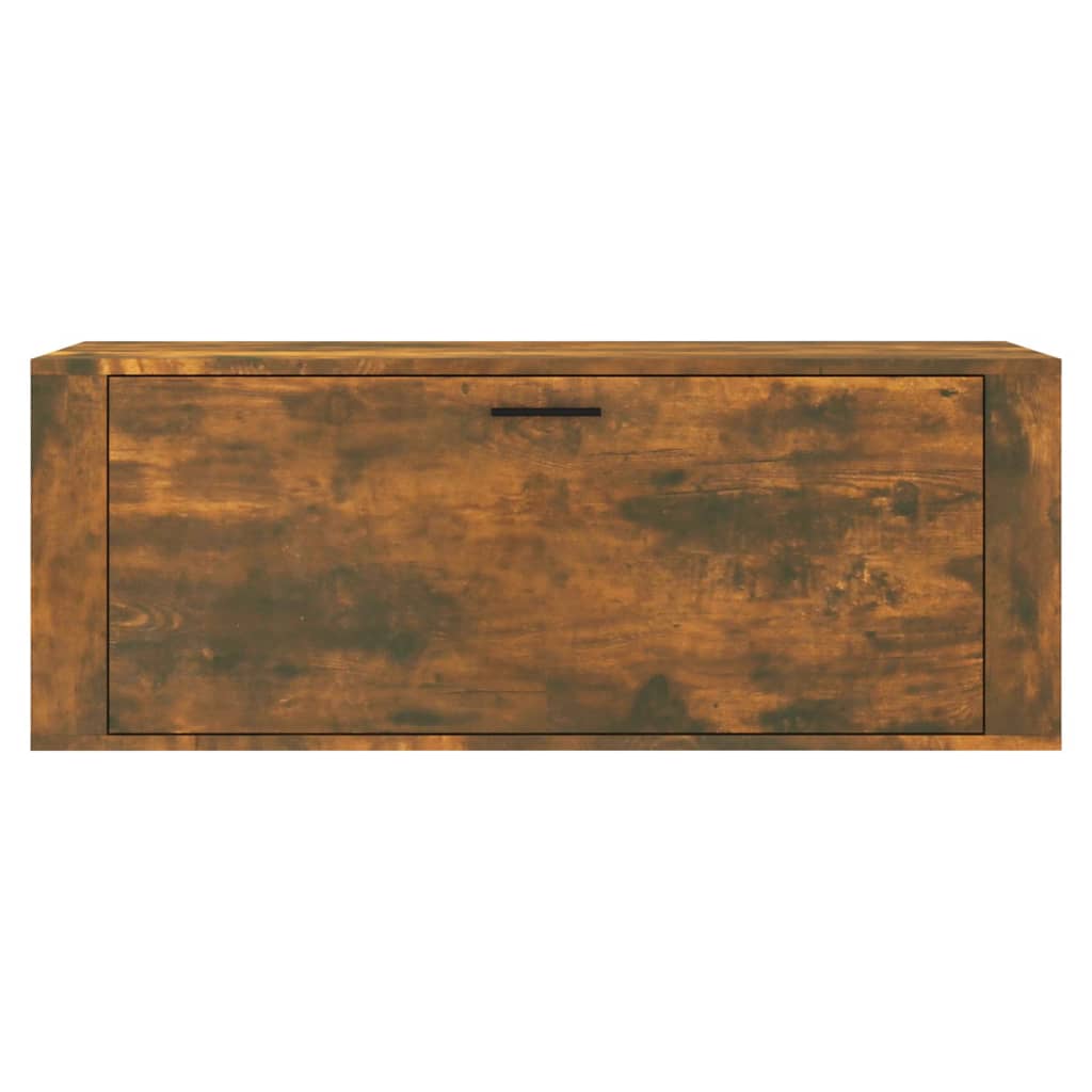 Wall Shoe Cabinet Smoked Oak 100x35x38 cm Engineered Wood