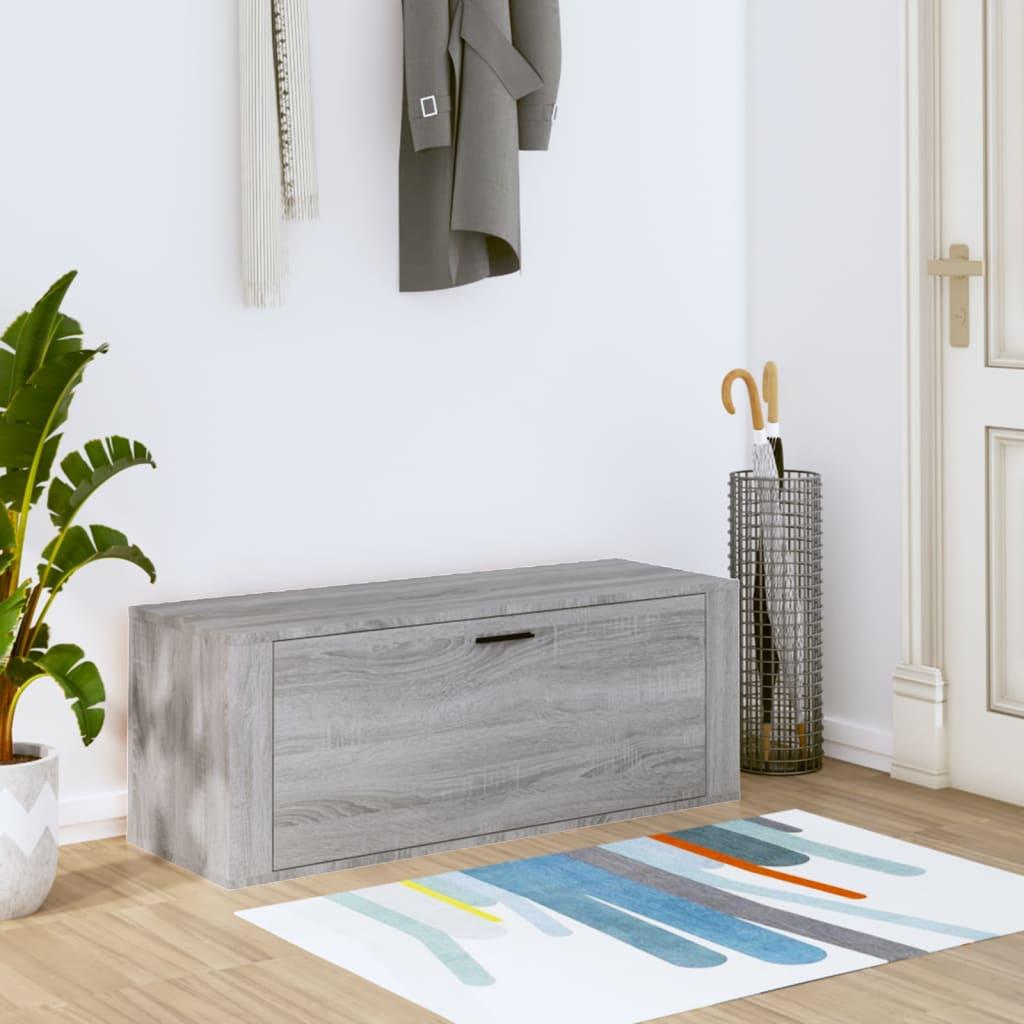 Wall Shoe Cabinet Grey Sonoma 100x35x38 cm Engineered Wood