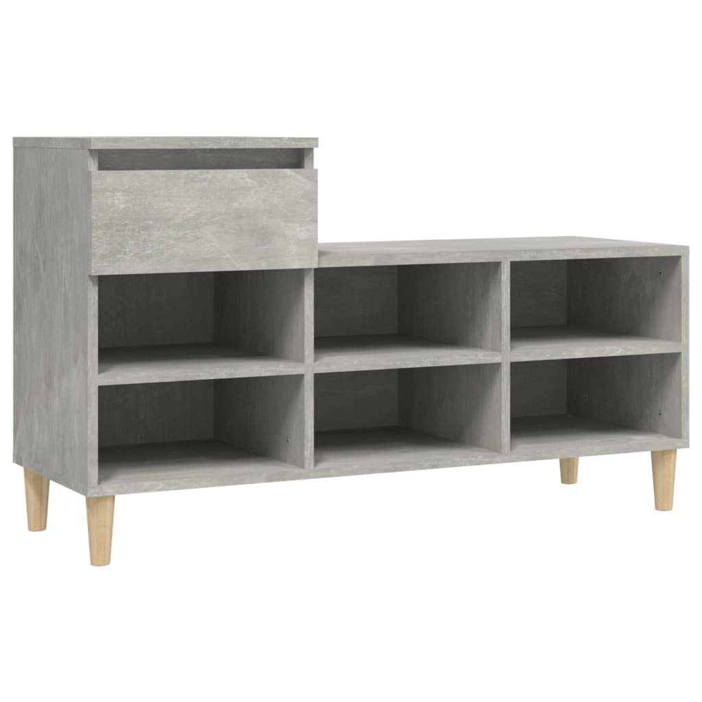 Shoe Cabinet Concrete Grey 102x36x60 cm Engineered Wood