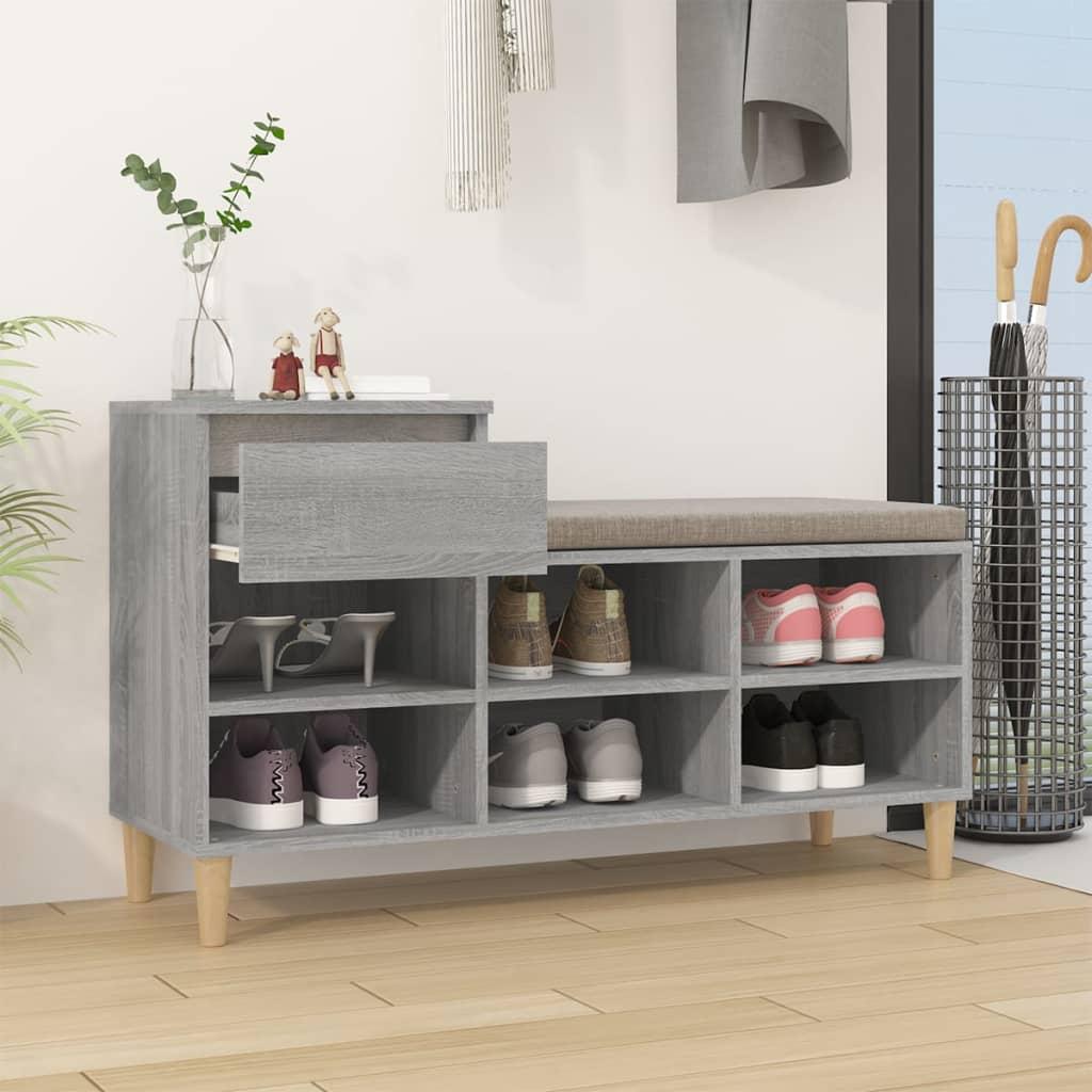 Shoe Cabinet Grey Sonoma 102x36x60 cm Engineered Wood