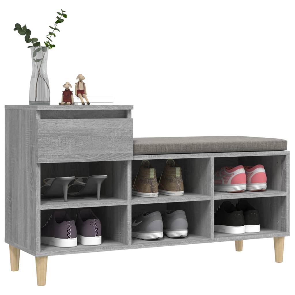 Shoe Cabinet Grey Sonoma 102x36x60 cm Engineered Wood