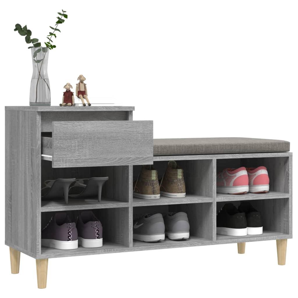 Shoe Cabinet Grey Sonoma 102x36x60 cm Engineered Wood