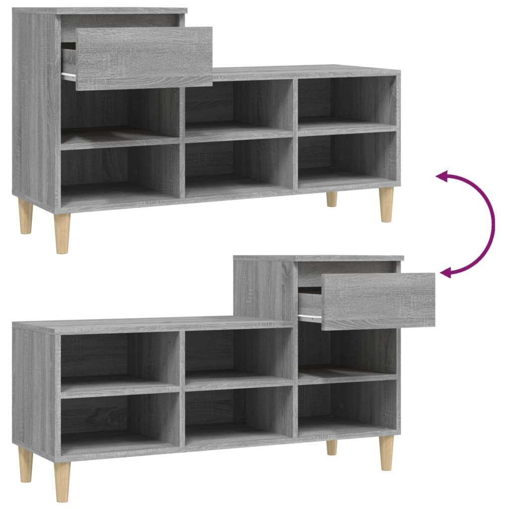 Shoe Cabinet Grey Sonoma 102x36x60 cm Engineered Wood