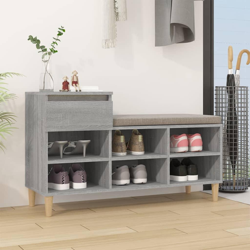 Shoe Cabinet Grey Sonoma 102x36x60 cm Engineered Wood