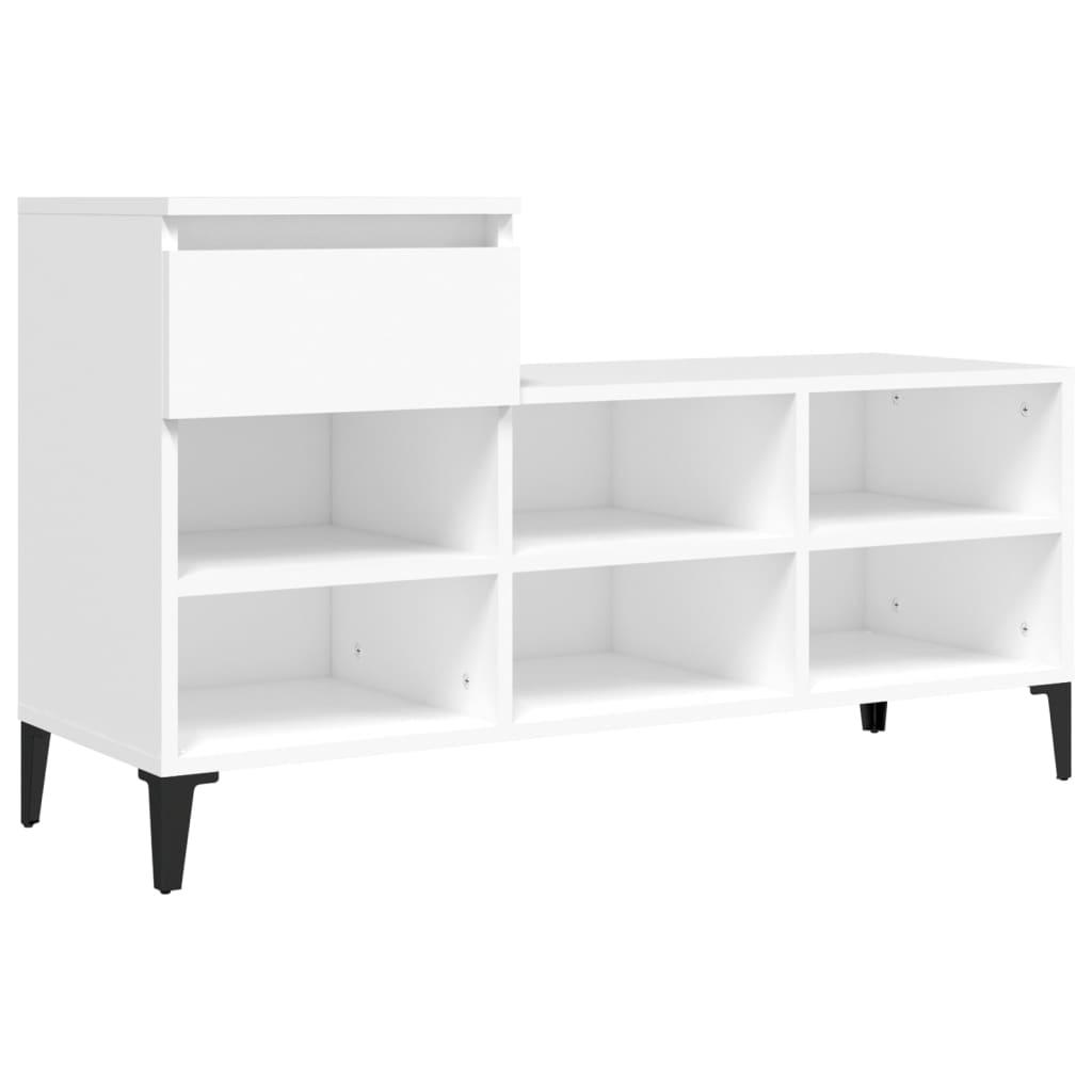 Shoe Cabinet White 102x36x60 cm Engineered Wood