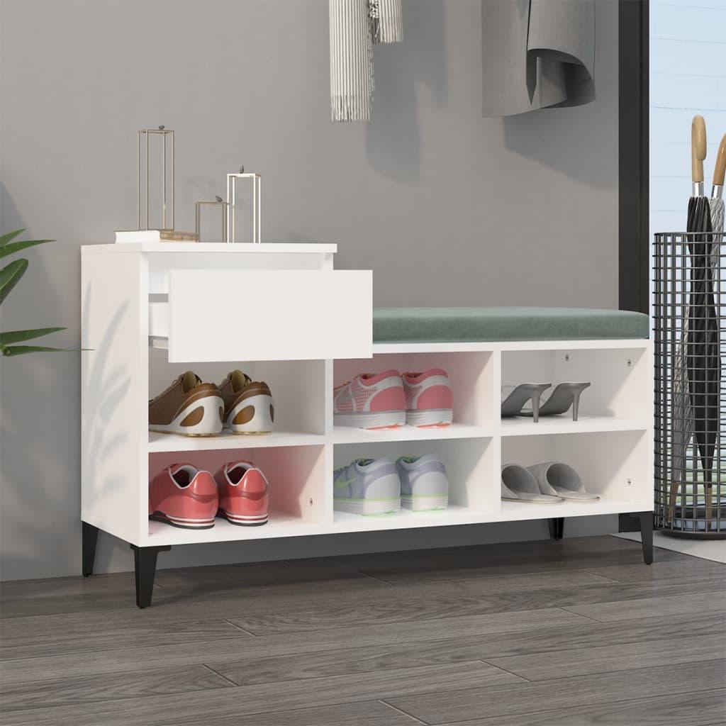 Shoe Cabinet White 102x36x60 cm Engineered Wood