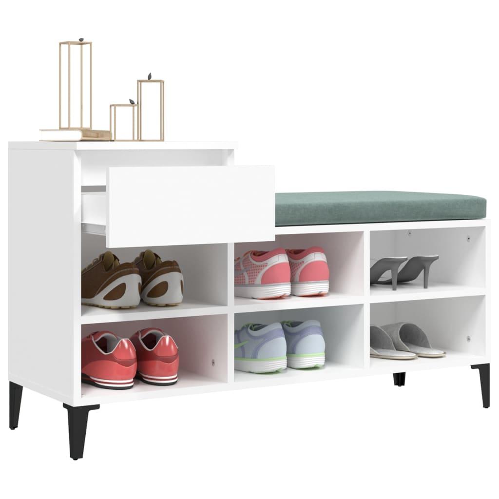 Shoe Cabinet White 102x36x60 cm Engineered Wood