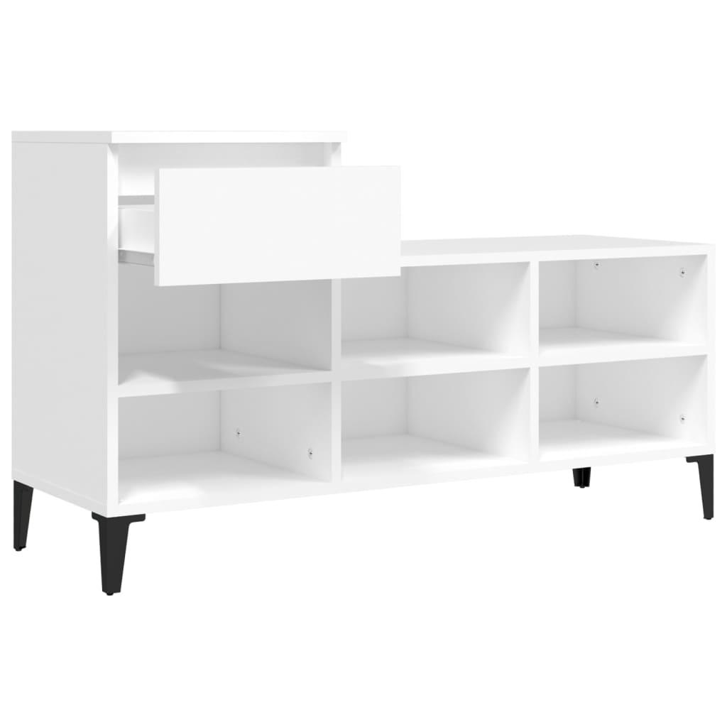 Shoe Cabinet White 102x36x60 cm Engineered Wood