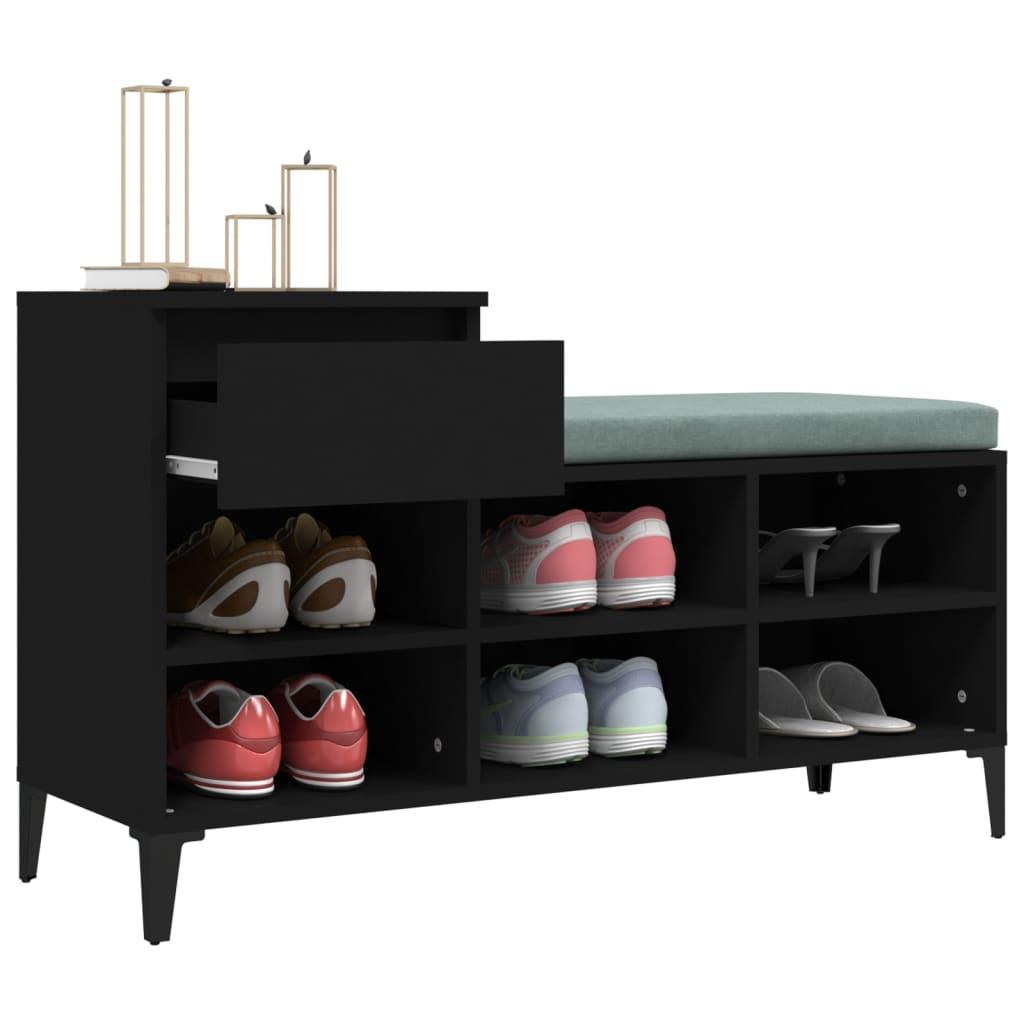 Shoe Cabinet Black 102x36x60 cm Engineered Wood