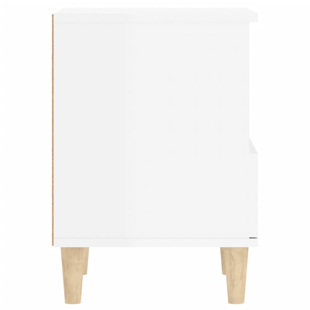 Bedside Cabinet High Gloss White 40x35x50 cm