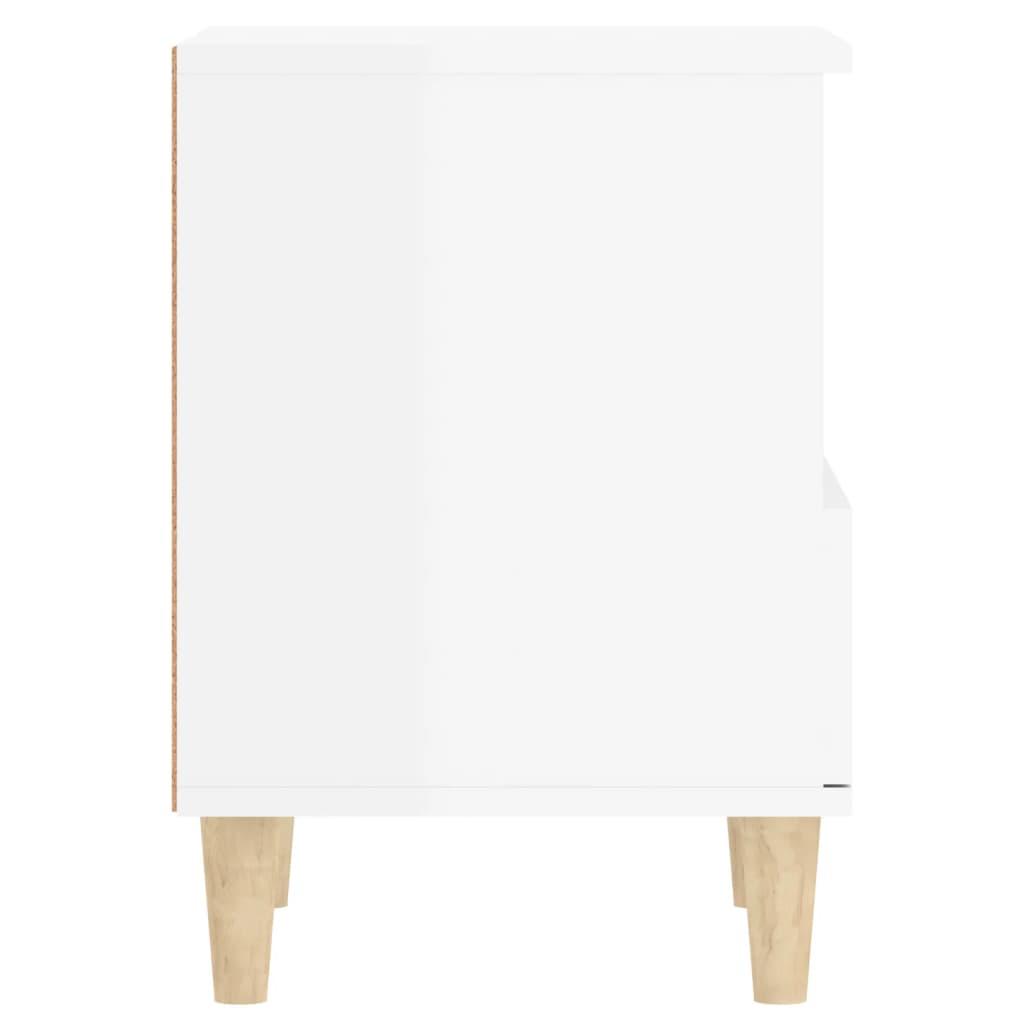 Bedside Cabinets 2 pcs High Gloss White 40x35x50 cm