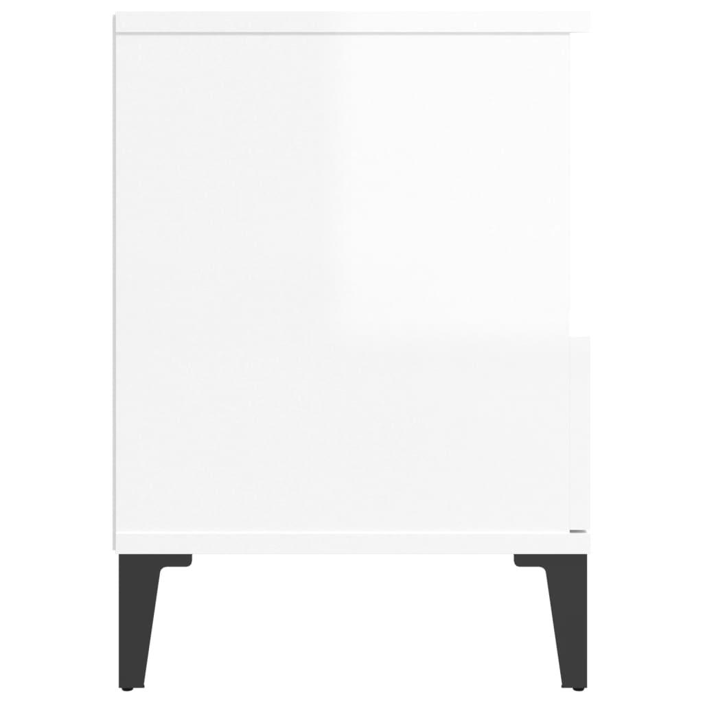 Bedside Cabinets 2 pcs High Gloss White 40x35x50 cm