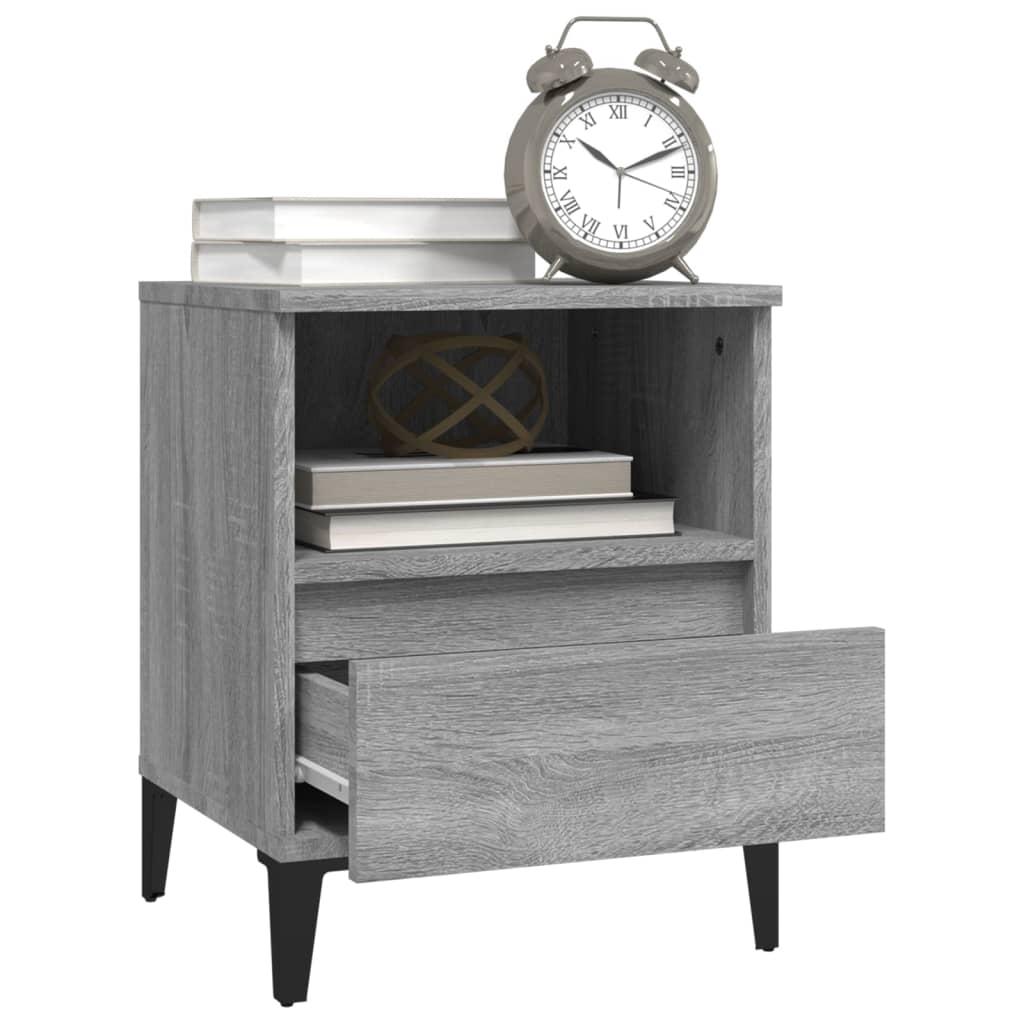 Bedside Cabinets 2 pcs Grey Sonoma 40x35x50 cm