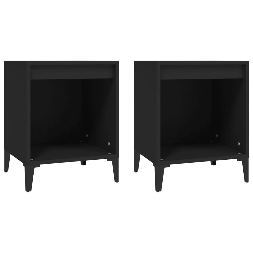 Bedside Cabinets 2 pcs Black 40x35x50 cm