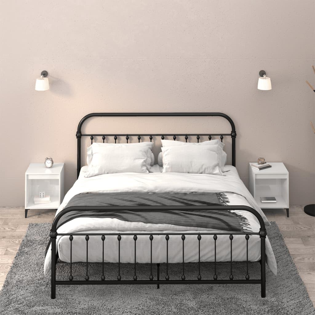 Bedside Cabinets 2 pcs High Gloss White 40x35x50 cm