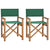 Director's Chairs 2 pcs Solid Wood Teak Green