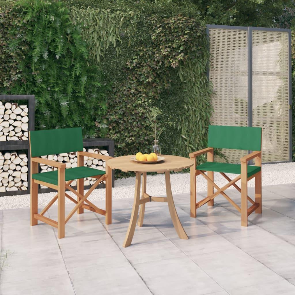 Director's Chairs 2 pcs Solid Wood Teak Green