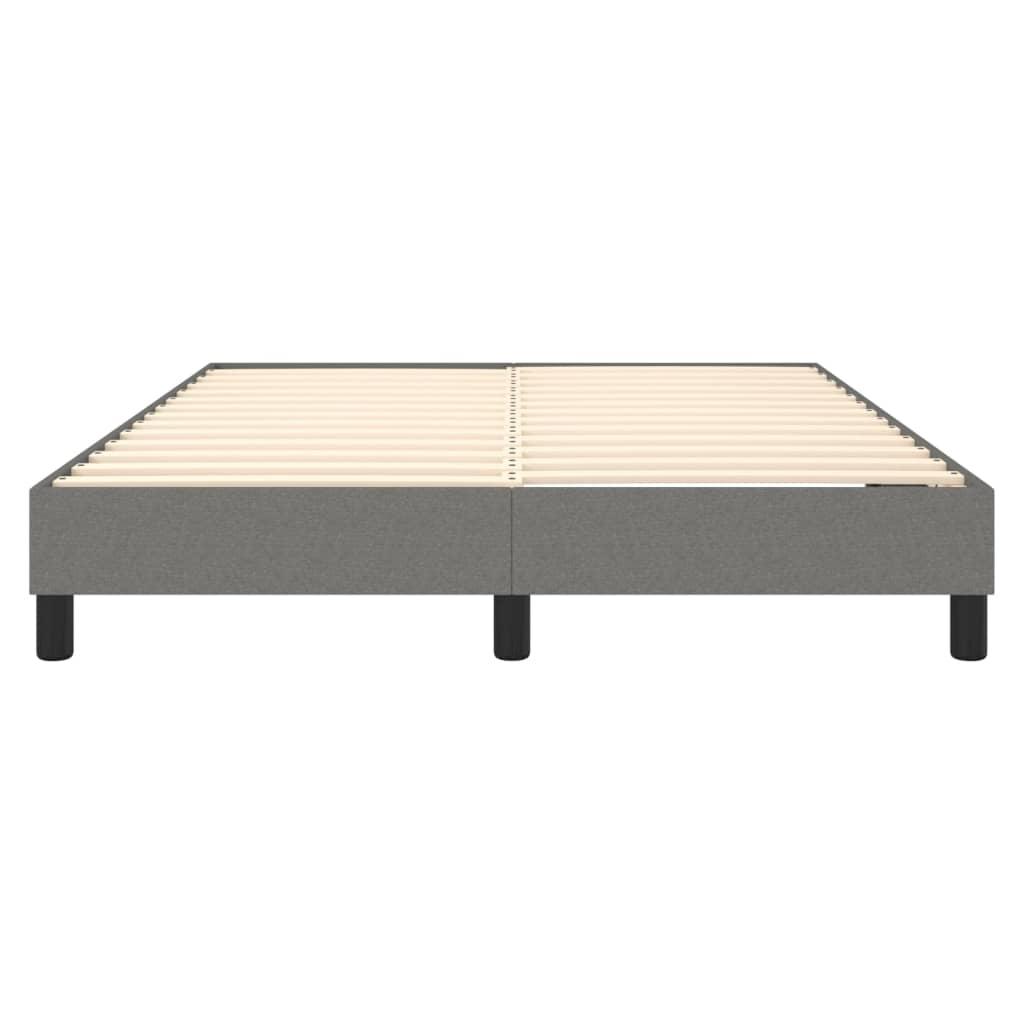Box Spring Bed Frame Dark Grey Queen Fabric