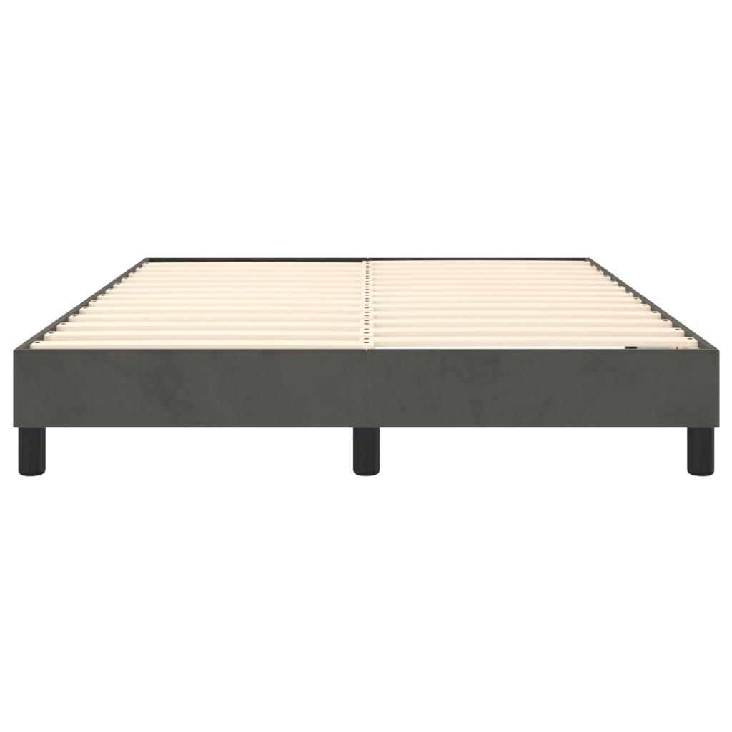 Bed Frame without Mattress Dark Grey Queen Velvet