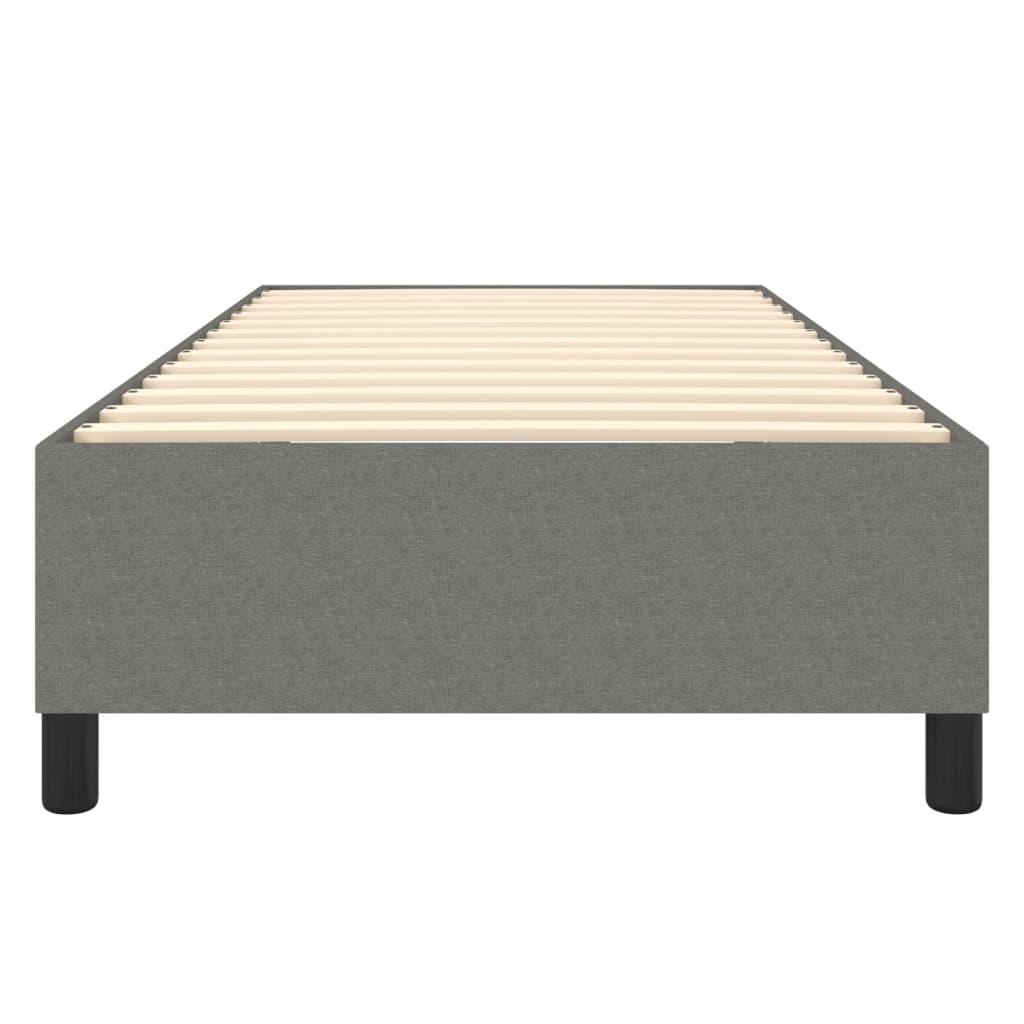Box Spring Bed Frame Dark Grey 107x203 cm King Single Fabric