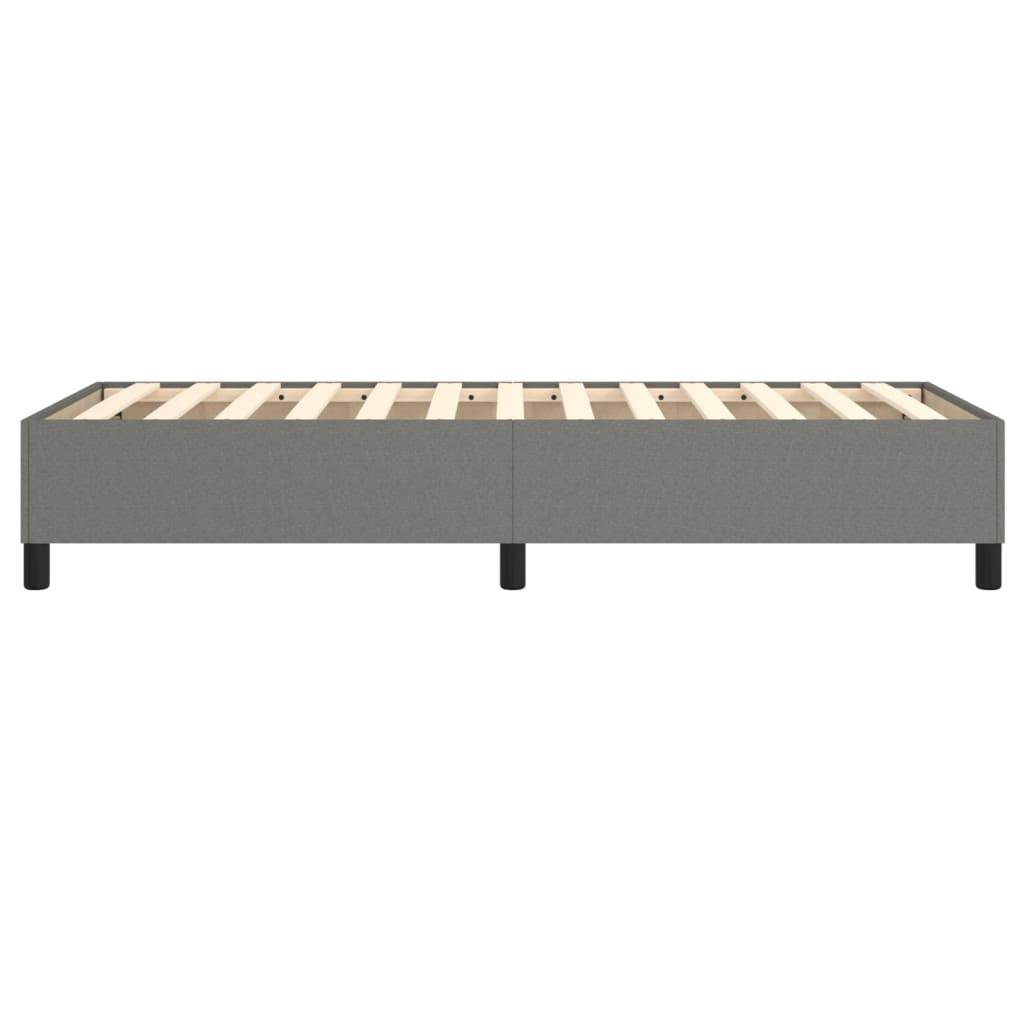 Box Spring Bed Frame Dark Grey 107x203 cm King Single Fabric