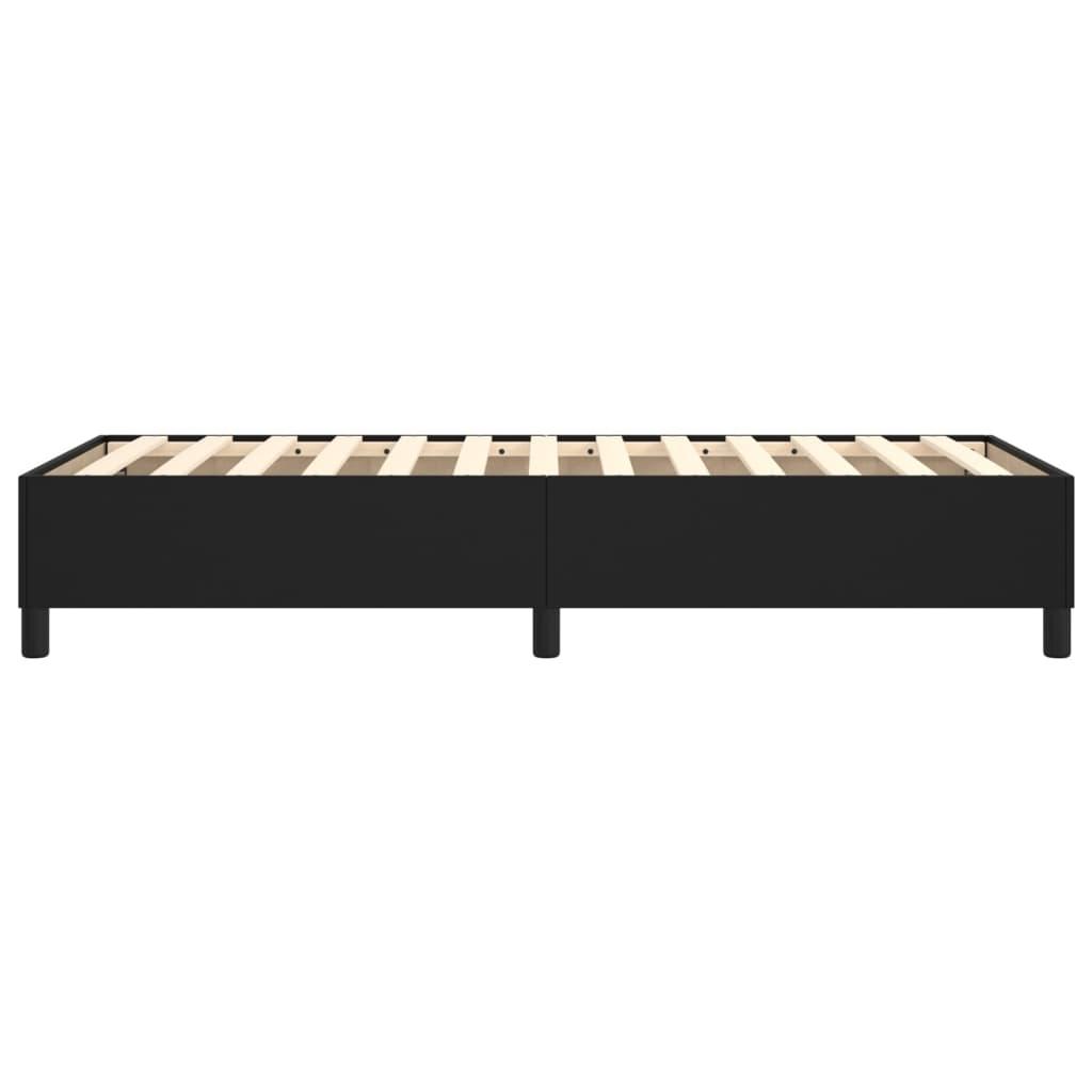 Box Spring Bed Frame Black King Single Faux Leather