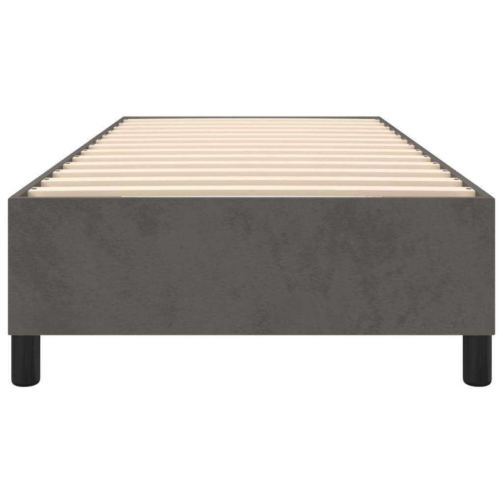 Box Spring Bed Frame Dark Grey King Single Velvet