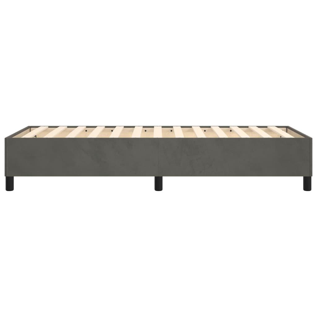 Box Spring Bed Frame Dark Grey King Single Velvet