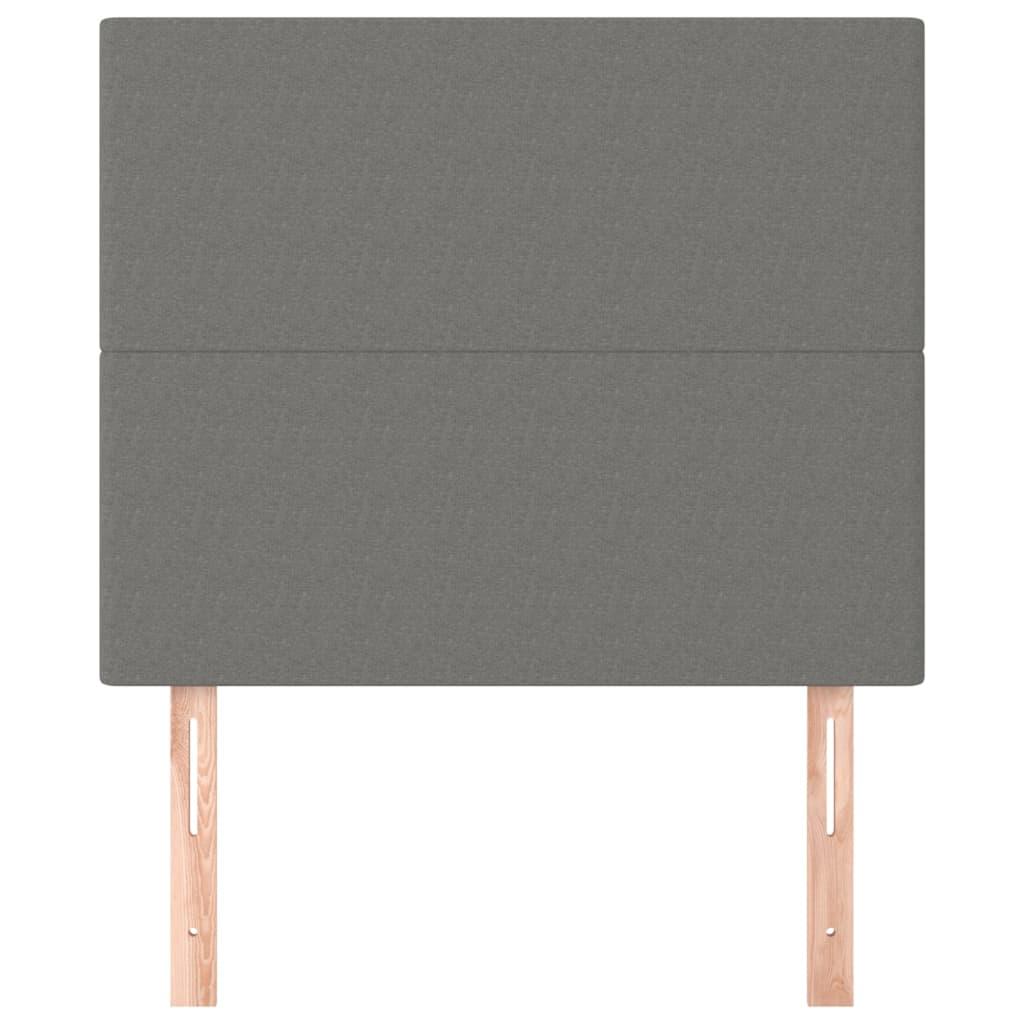 Headboard Dark Grey 100x5x118/128 cm Fabric