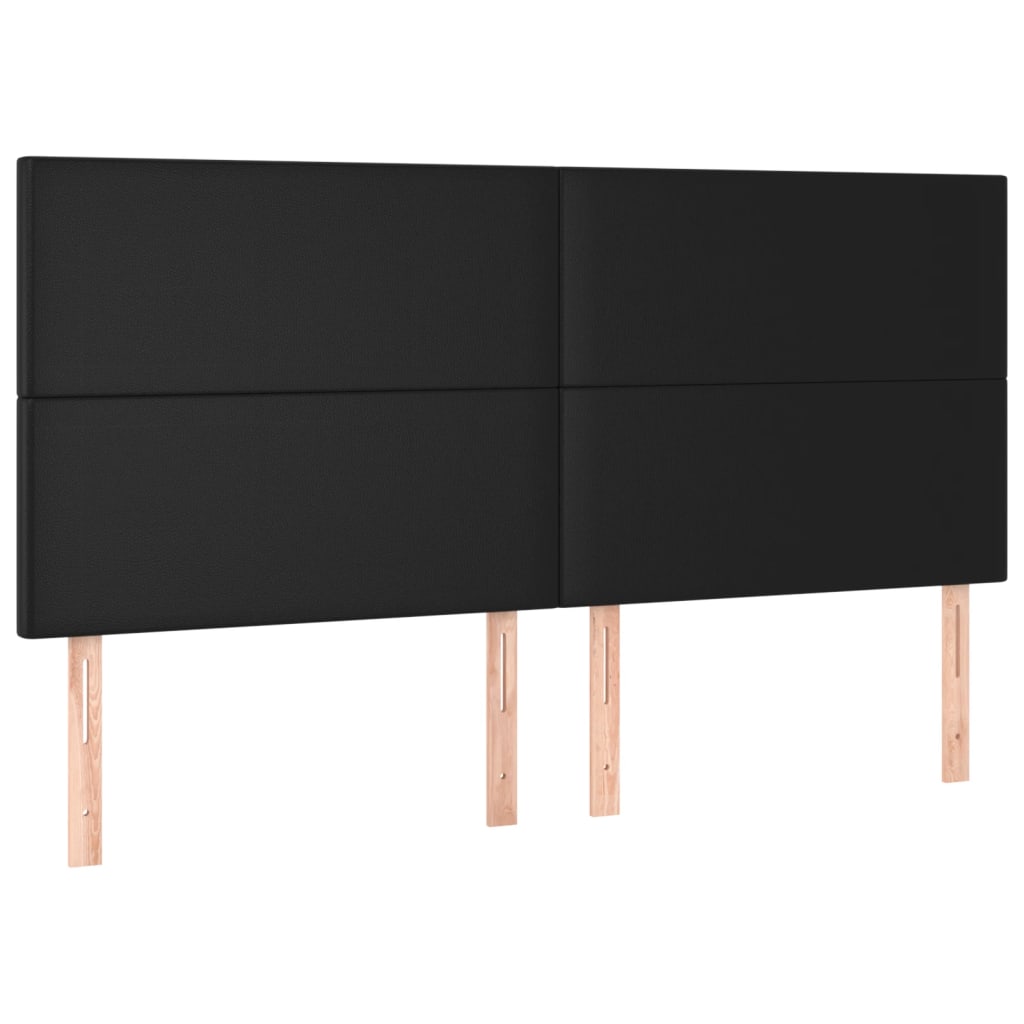 Headboard Black 200x5x118/128 cm Faux Leather