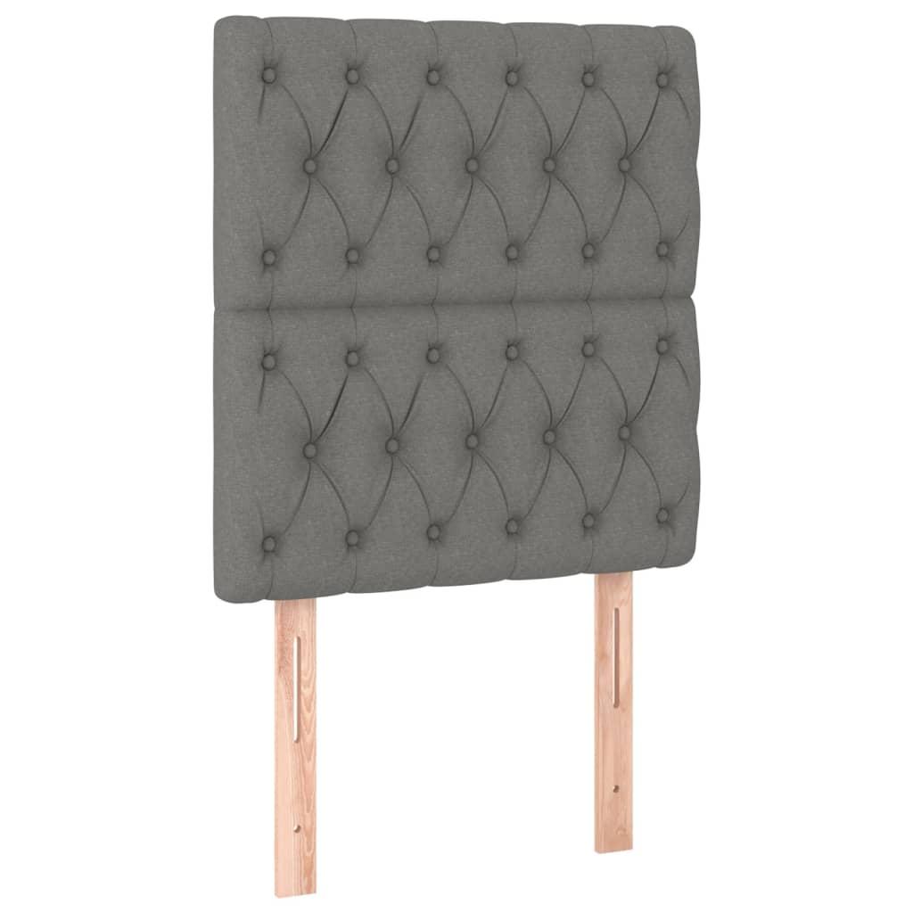 Headboard Dark Grey 80x7x118/128 cm Fabric