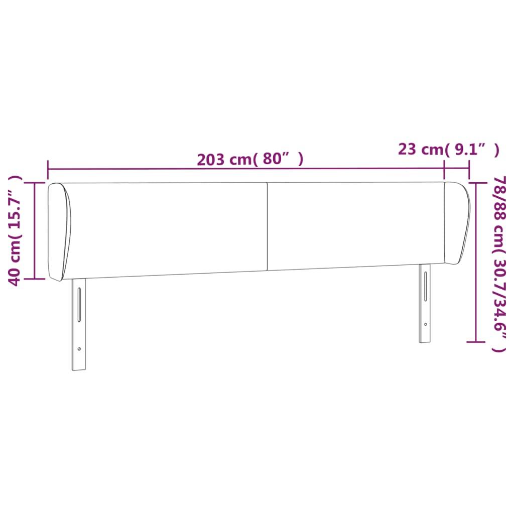 Headboard with Ears Black 203 cm Faux Leather