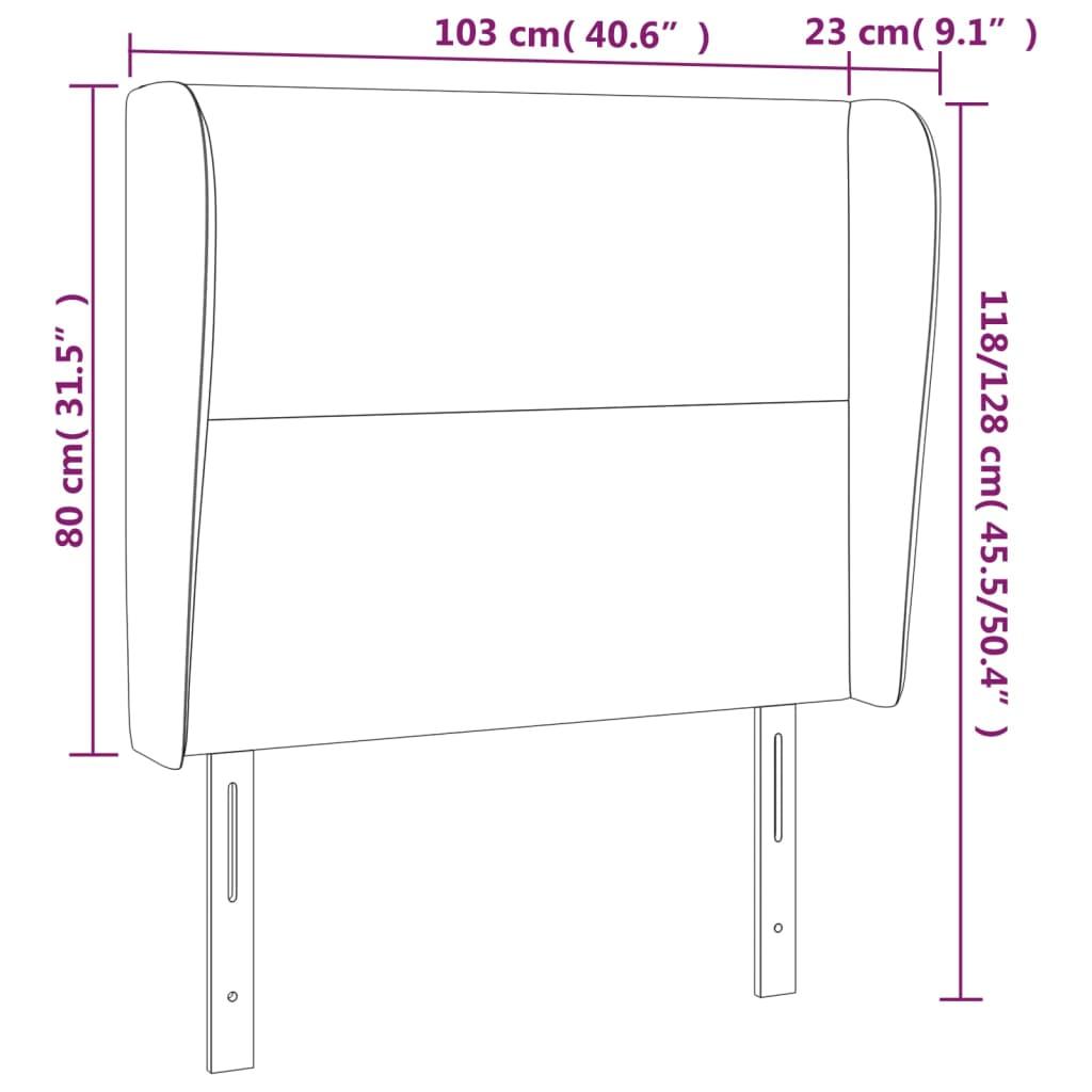 Headboard with Ears Black 103 cm Faux Leather