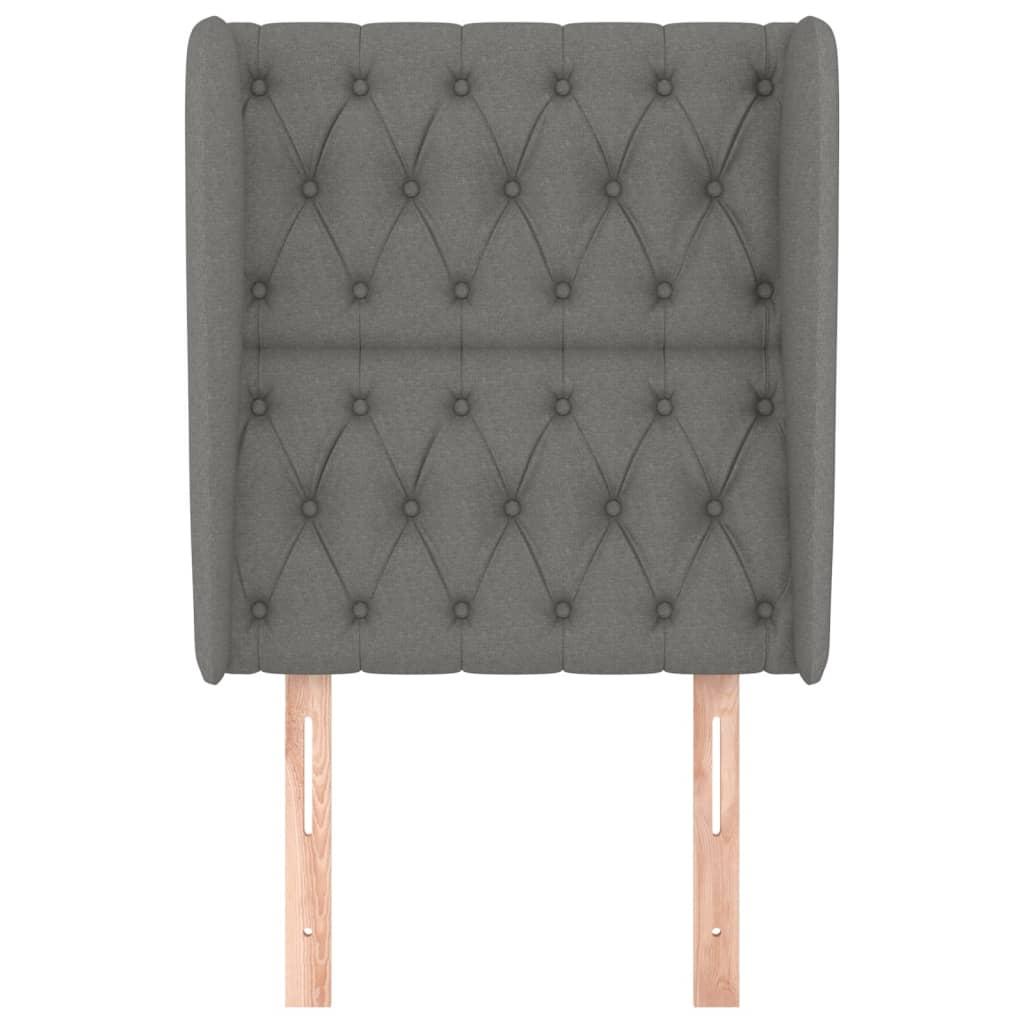 Headboard with Ears Dark Grey 83 cm Fabric