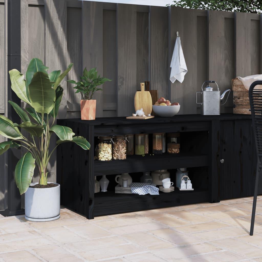 Outdoor Kitchen Cabinet MEPPEL Black 106x55x64 cm Solid Wood Pine