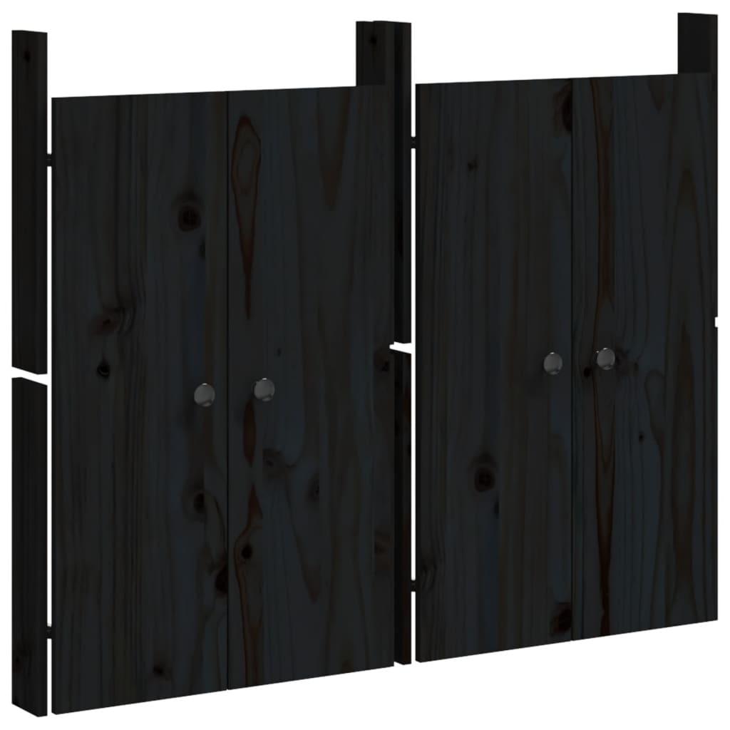 Outdoor Kitchen Doors MEPPEL 2 pcs Black 50x9x82 cm Solid Wood Pine