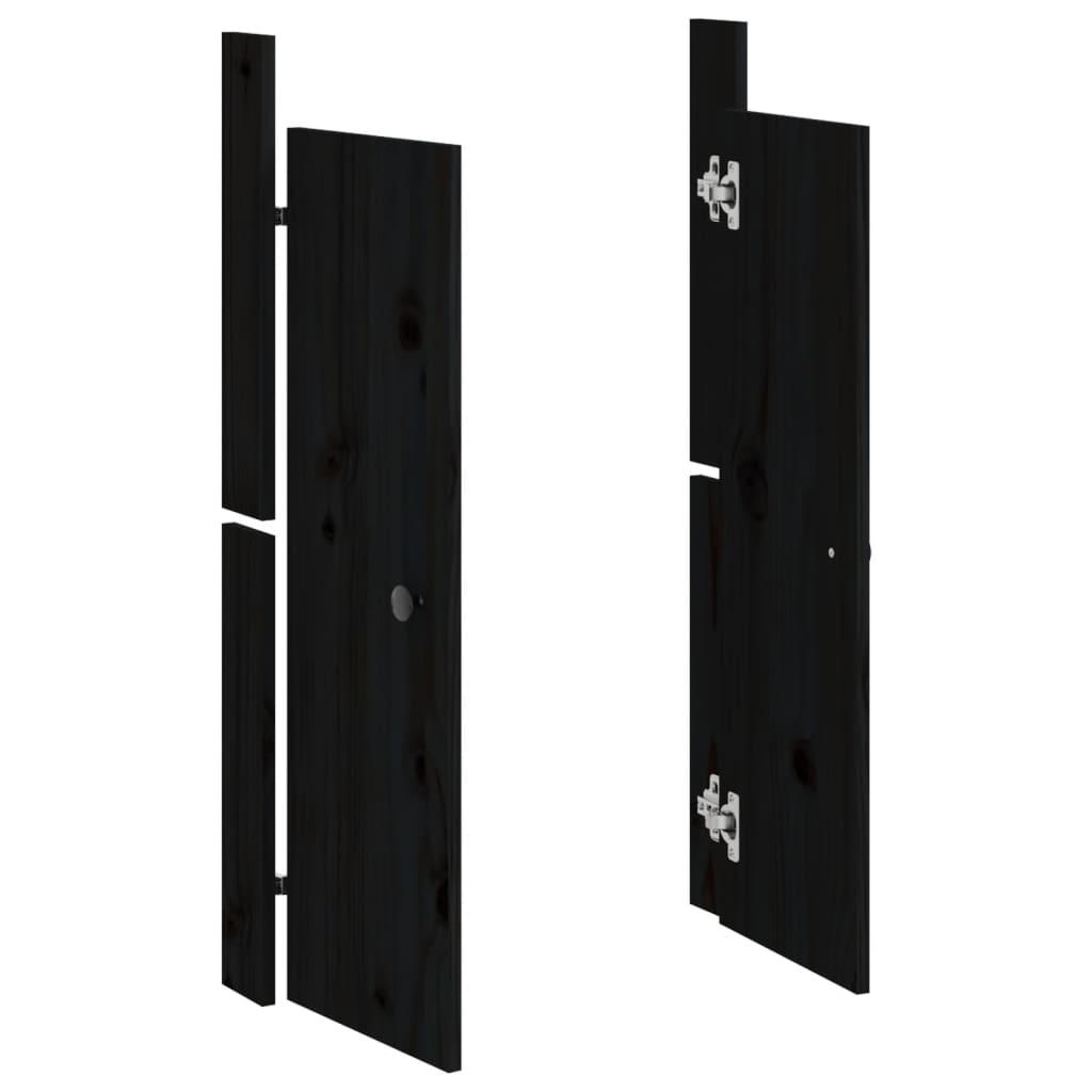 Outdoor Kitchen Doors MEPPEL 2 pcs Black 50x9x82 cm Solid Wood Pine
